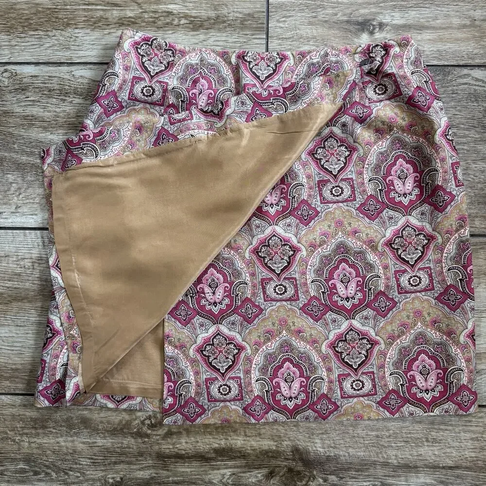 Charter Club Paisley Linen Wrap Skirt Size 12